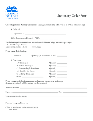 Stationery Order Form - icedu