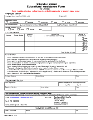 University of Missouri Educational Assistance Form