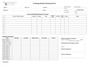 Undergraduate Advising Form