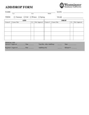 Add Drop Form