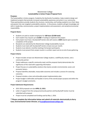 Research paper proposal example - Westminster College Sustainability in Action Project - westminstercollege