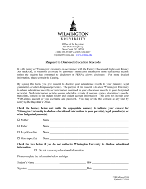 Request to Disclose Education Records