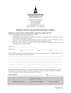 Request to Review Education Records