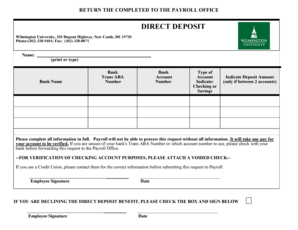 Direct Deposit Authorization Form