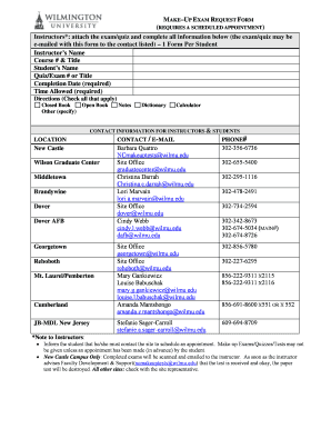 Make-Up Exam Request Form