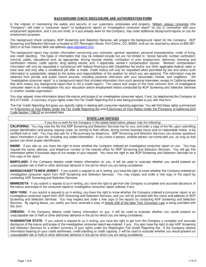 Background Check Disclosure and Authorization Form