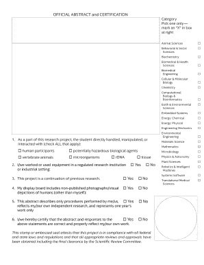 Research Abstract and Certification Form