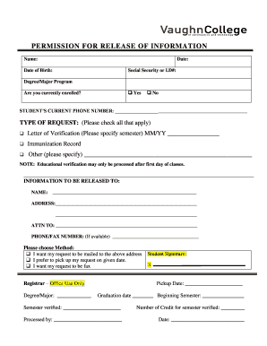 Permission for Release of Information