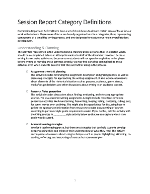 Session Report and Referral Form