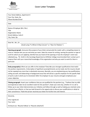 Cover Letter Template
