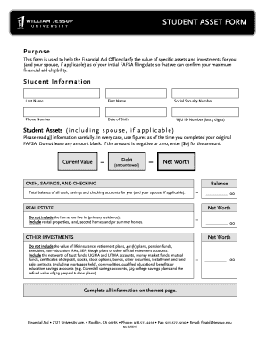Student Asset Form