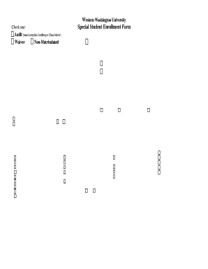Special Student Enrollment Form