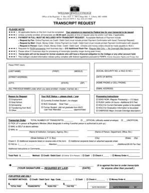 Transcript Request Form