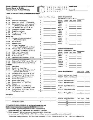 Degree Master of Divinity - wts