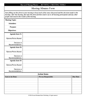 Meeting Minutes Form