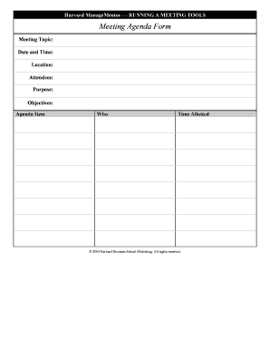 Meeting Agenda Form
