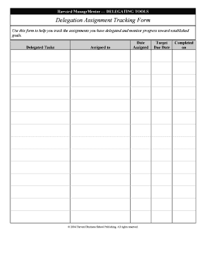 Delegation Assignment Tracking Form