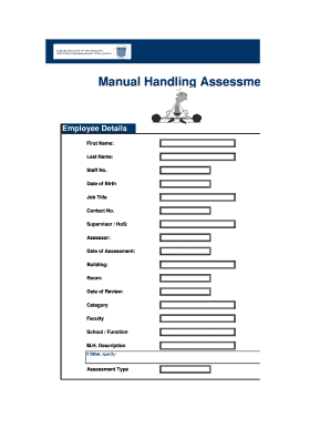 Manual Handling Assessment Form