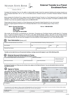 External Transfer to a Friend Enrollment Form