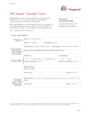 IRA Asset Transfer Form