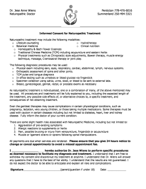 Informed Consent for Naturopathic Treatment