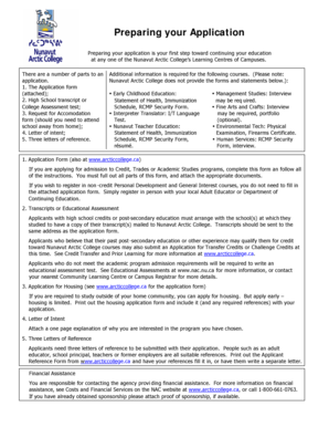Nunavut Arctic College Application Form