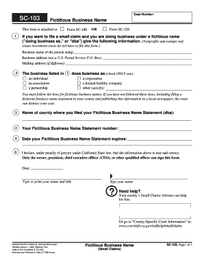 California Fictitious Business Name Form