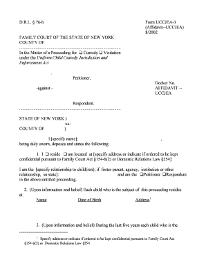Affidavit UCCJEA-3 Form