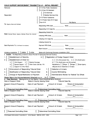 Child Support Enforcement Transmittal Form