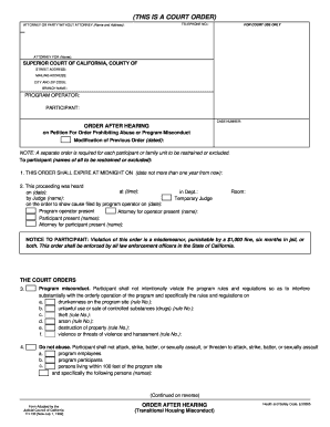 California Transitional Housing Misconduct Court Order