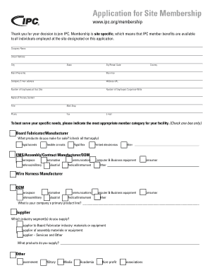 IPC Application for Site Membership
