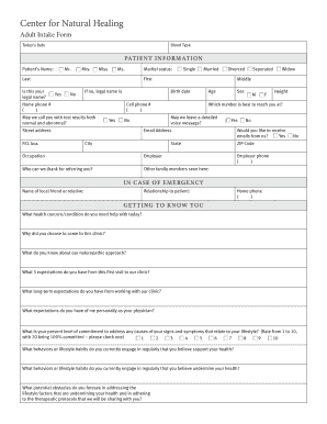Adult Intake Form