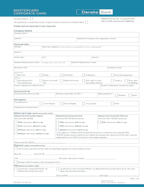 MasterCard Corporate Card Application