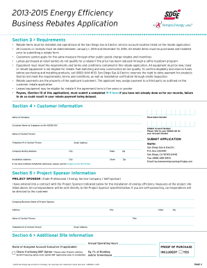 2013-2015 Energy Efficiency Business Rebates Application