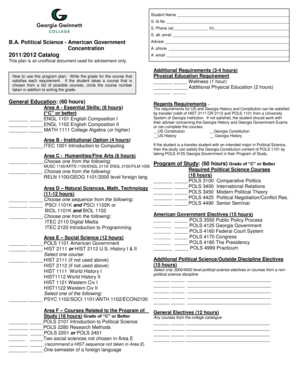 Political Science Degree Plan