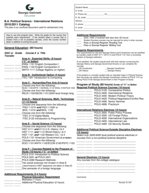 Political Science Degree Plan