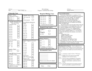 Biology Academic Advising Checklist