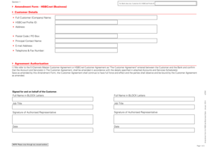 HSBCnet Business Amendment Form