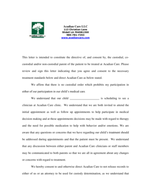 Acadian Care Medical Consent Form