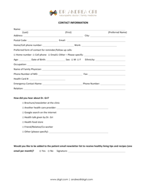 Adult Intake Form
