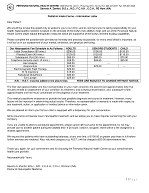 Pediatric Intake Form
