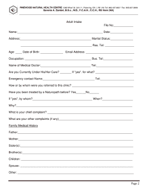 Adult Intake Form