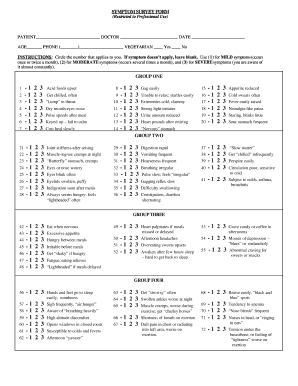 Symptom Survey Form