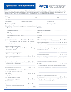 Employment Application Form