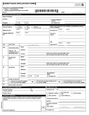 Remittance Application Form