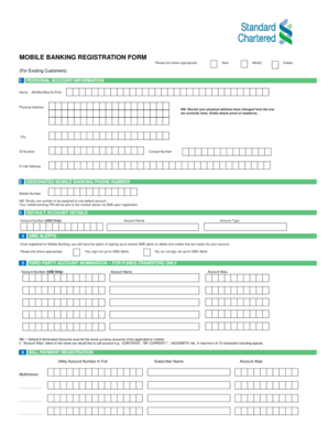 Mobile Banking Registration Form
