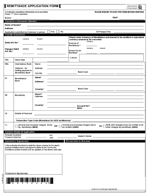 Remittance Application Form