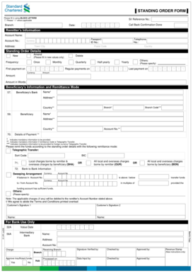 Standing Order Form