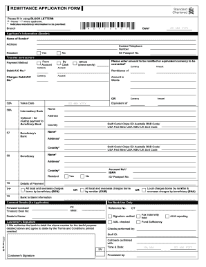 Remittance Application Form