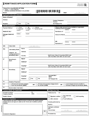 Remittance Application Form